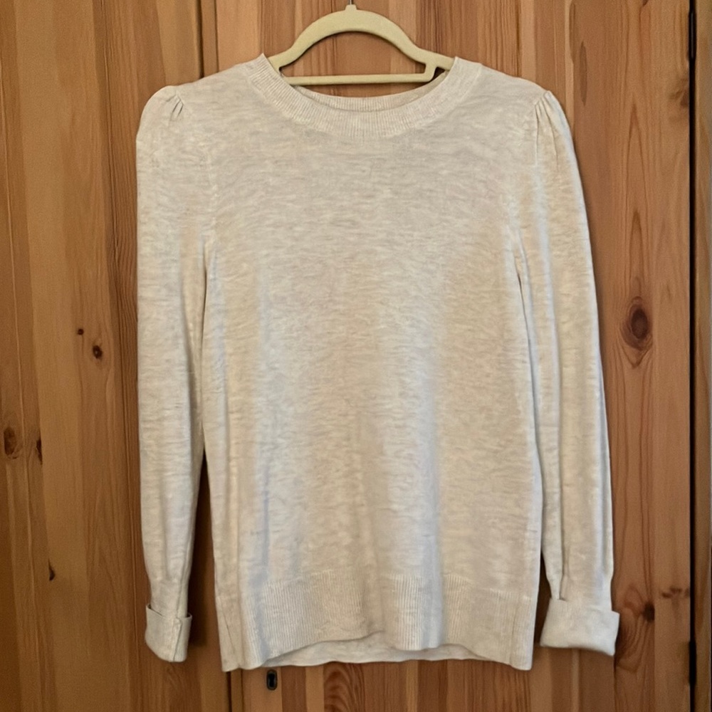 Loft cream-colored crewneck sweater, size small